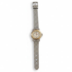 Capezio Womens Watch White Dial Silver Case Mesh Bracelet Quartz Analog